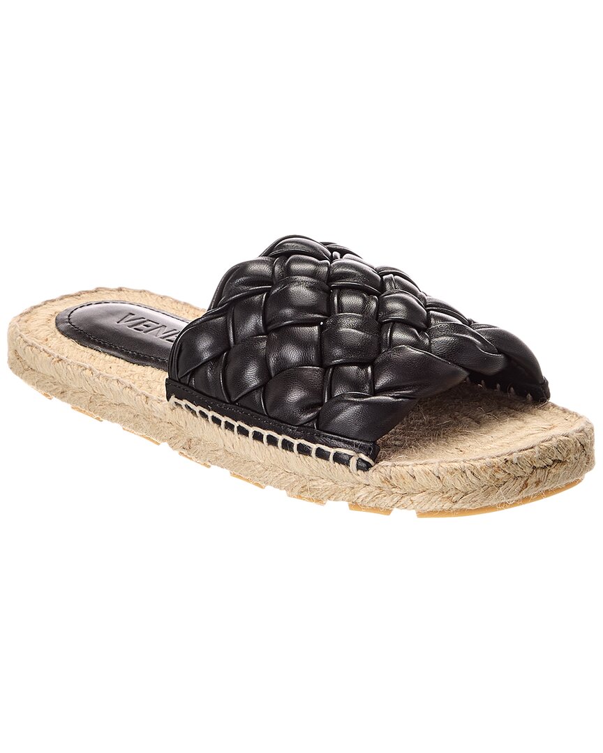 Bottega Veneta Jack Intrecciato Leather Sandal Black