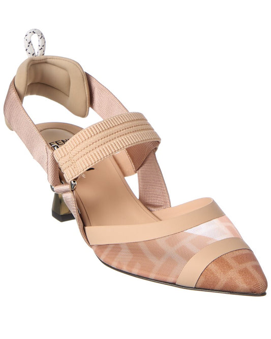 Fendi Colibri Mesh Slingback Pump