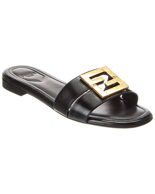 Fendi Ffold Leather Sandal