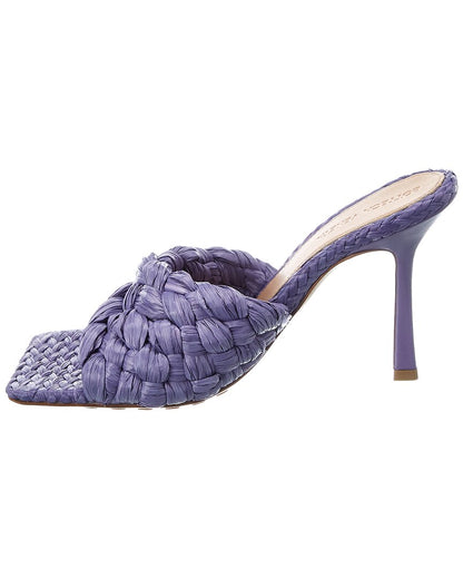 Bottega Veneta Stretch Raffia & Leather Sandal