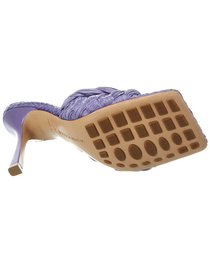 Bottega Veneta Stretch Raffia & Leather Sandal