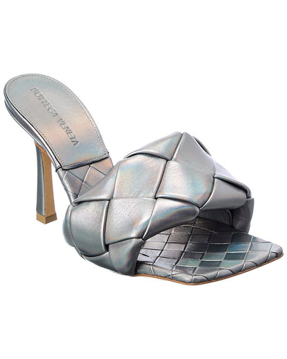 Bottega Veneta The Lido Intrecciato Leather Sandal Grey Multi
