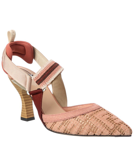 Fendi Colibri Ff Embroidered Slingback Pump