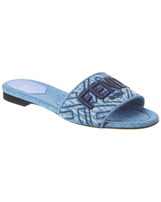 Fendi Signature Denim Sandal