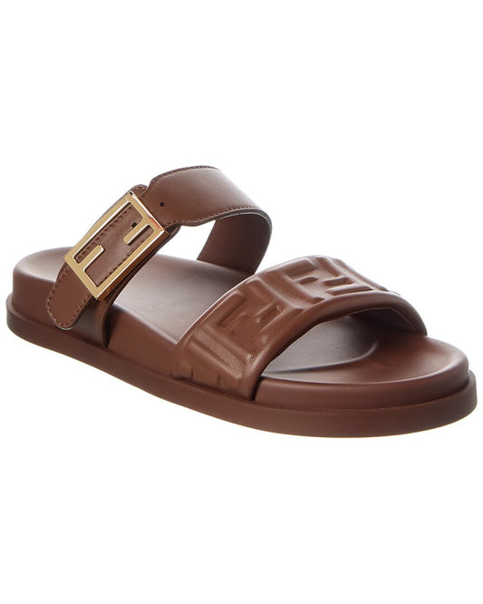 Fendi Feel Ff Leather Sandal