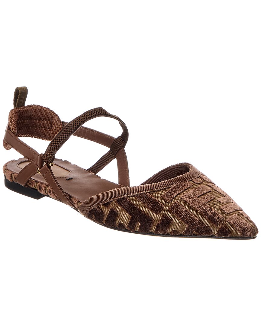 Fendi Colibri Lite Ff Jacquard Velvet Flat