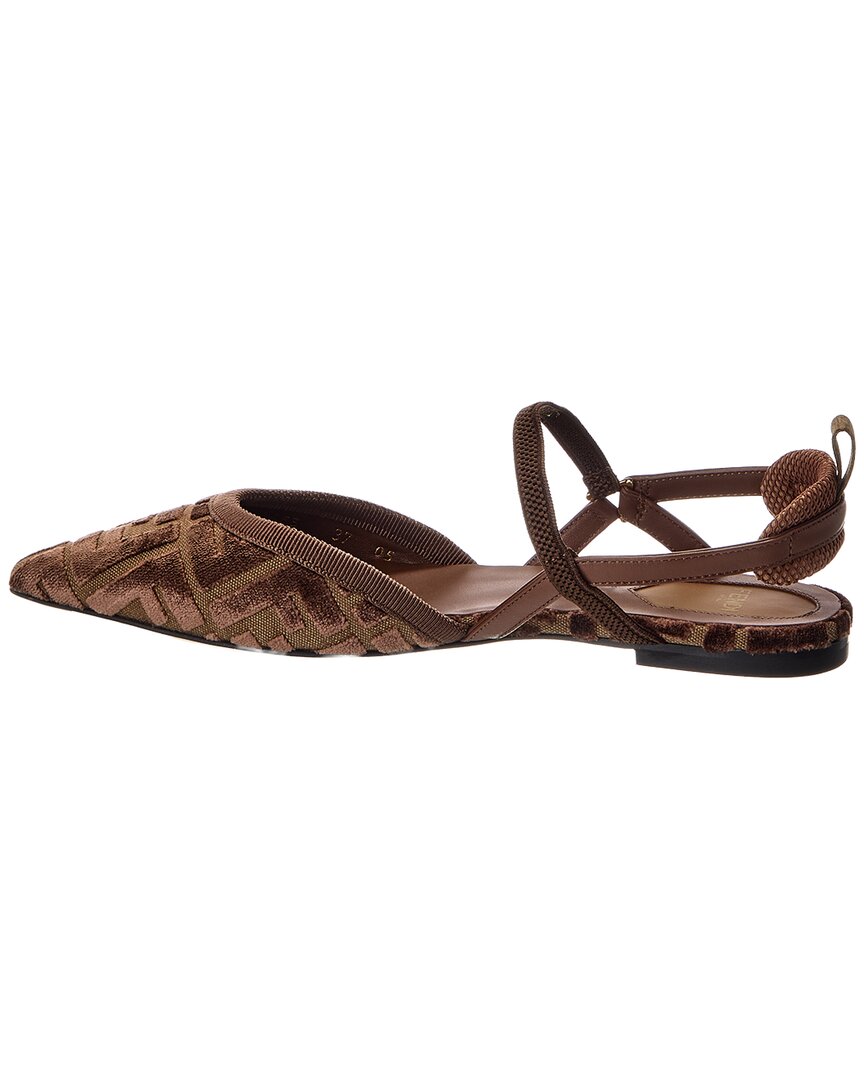Fendi Colibri Lite Ff Jacquard Velvet Flat