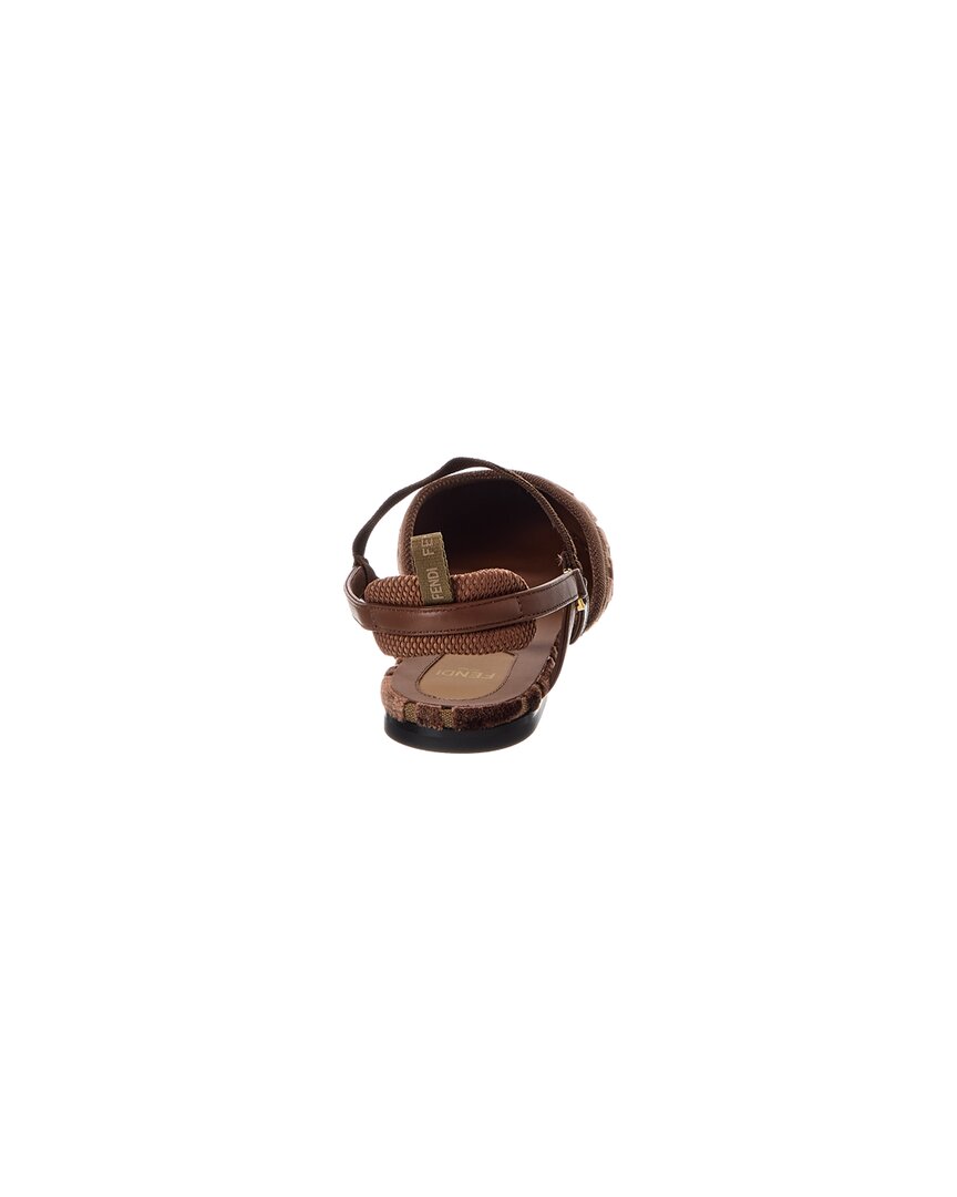 Fendi Colibri Lite Ff Jacquard Velvet Flat