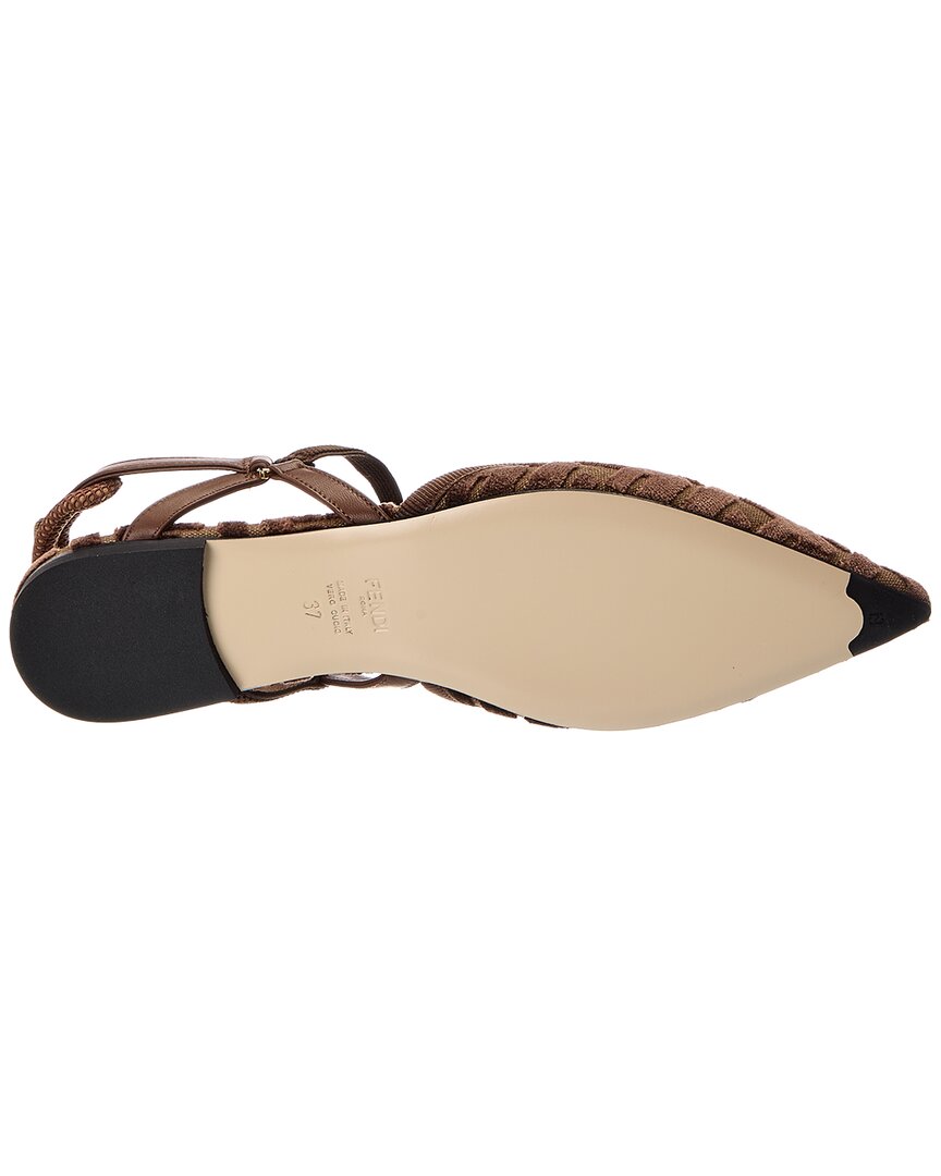 Fendi Colibri Lite Ff Jacquard Velvet Flat