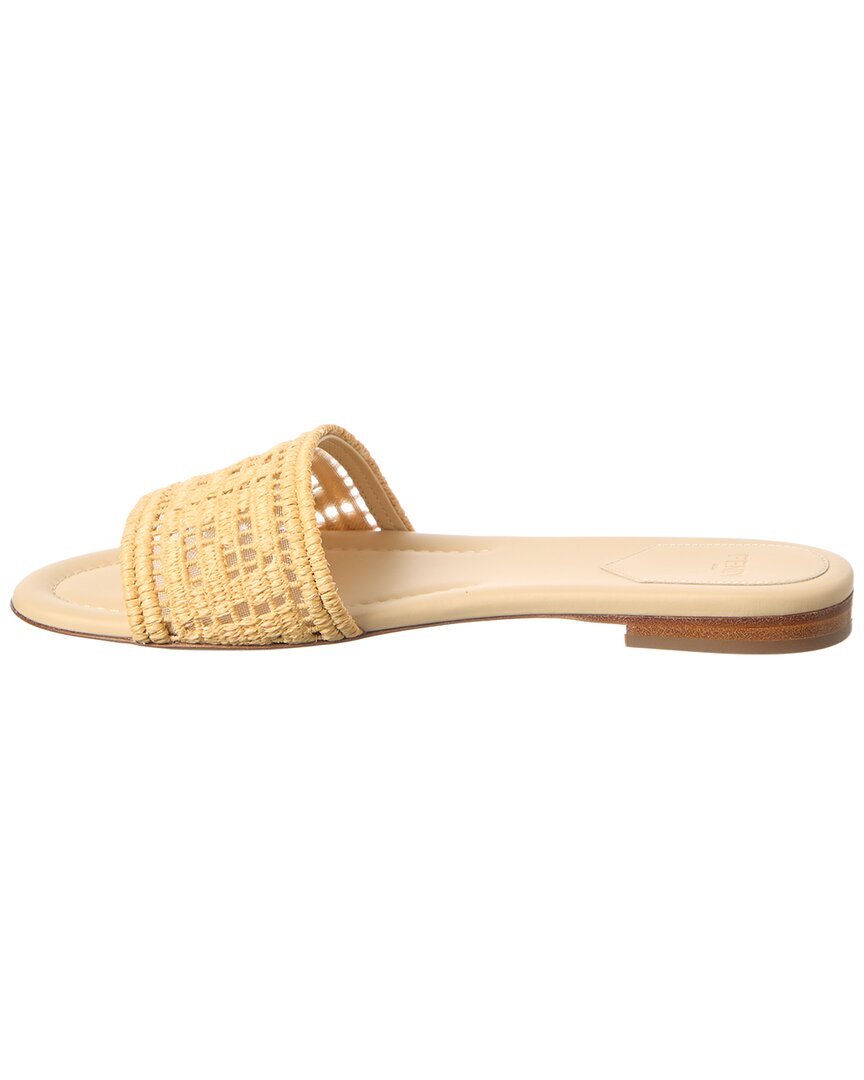 Fendi Sunshine Mesh & Raffia Sandal