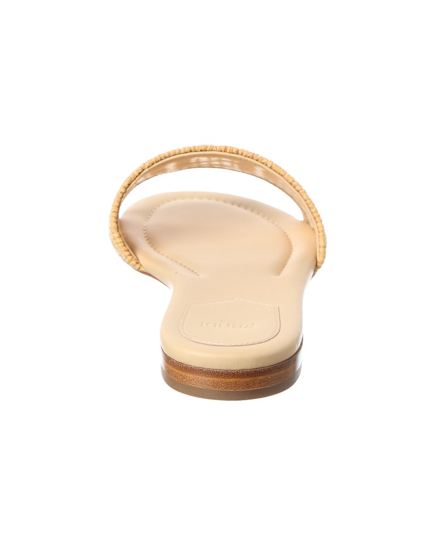Fendi Sunshine Mesh & Raffia Sandal