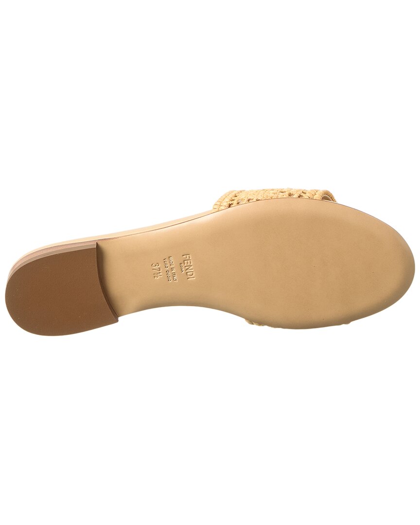 Fendi Sunshine Mesh & Raffia Sandal
