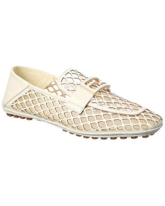 Fendi Baguette Leather & Mesh Loafer
