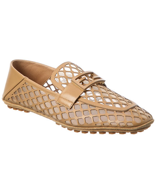 Fendi Baguette Leather & Mesh Loafer