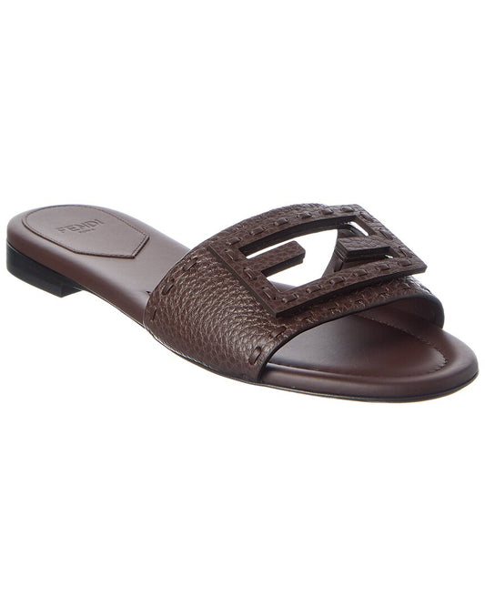 Fendi Ff Baguette Leather Sandal