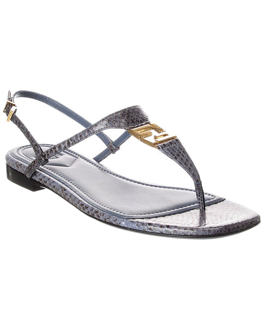 Fendi Ffold Snakeskin Sandal