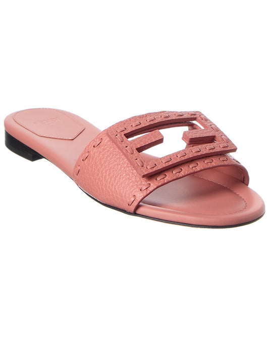 Fendi Ff Baguette Leather Sandal