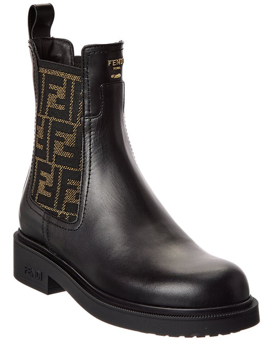 Fendi Filo Leather Biker Boot