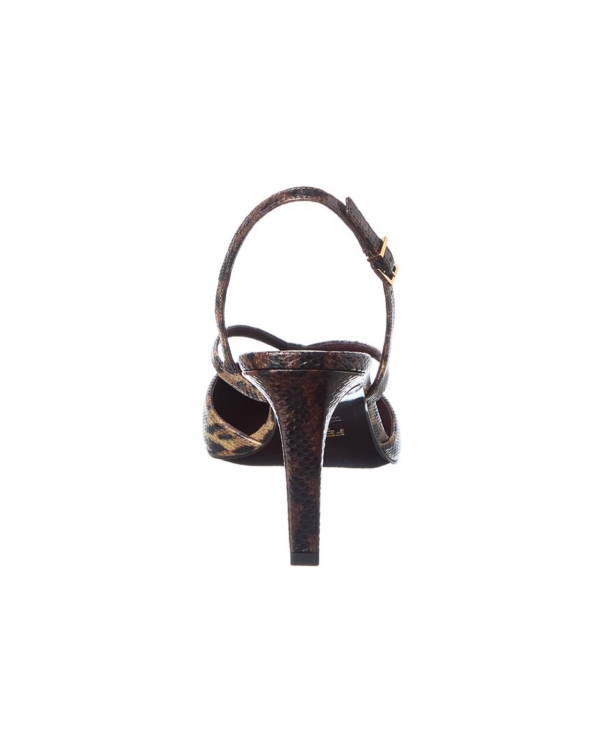 Fendi Ffold Snakeskin Slingback Pump