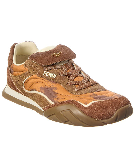 Fendi Wave Pulse Tech Fabric & Suede Sneaker