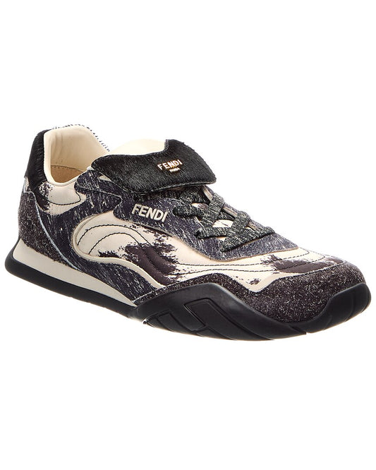 Fendi Wave Pulse Tech Fabric & Suede Sneaker