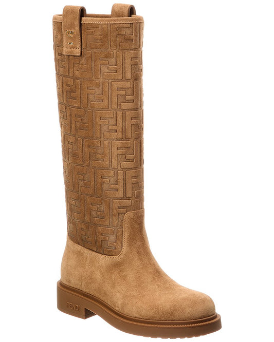 Fendi Filo Ff Suede Knee-High Boot