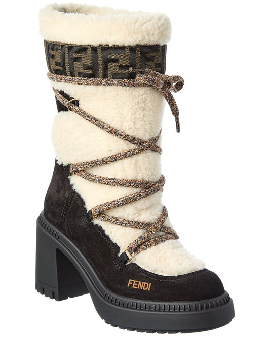 Fendi Suede & Shearling Ski Boot