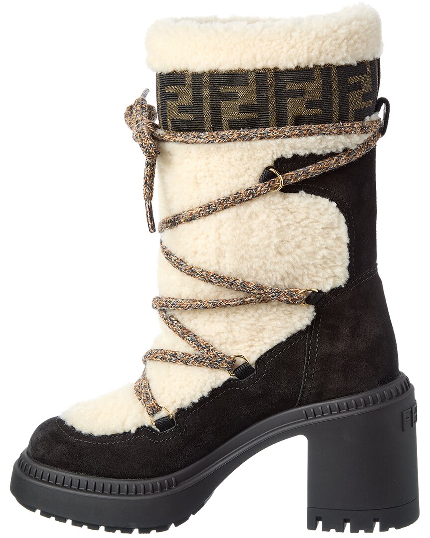 Fendi Suede & Shearling Ski Boot