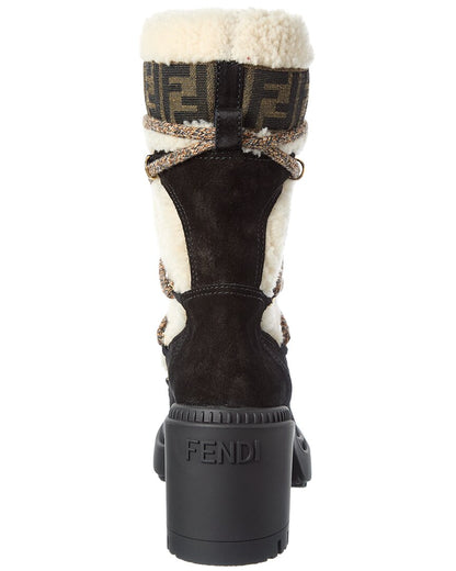 Fendi Suede & Shearling Ski Boot