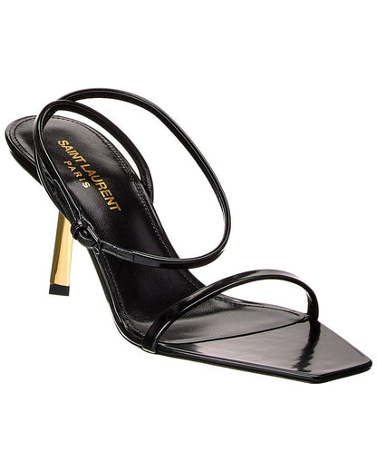 Saint Laurent Lidya 75 Leather Sandal Black 36