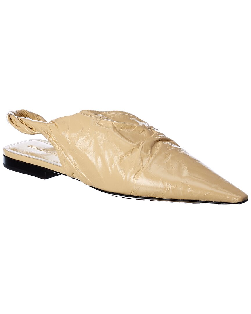 Bottega Veneta Leather Slingback Flat Beige 5.5
