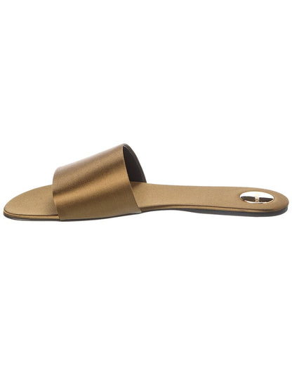 Saint Laurent Carlyle Satin Flat Sandal