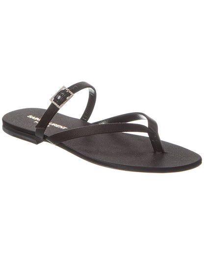 Saint Laurent Laszio Satin Sandal Black 37