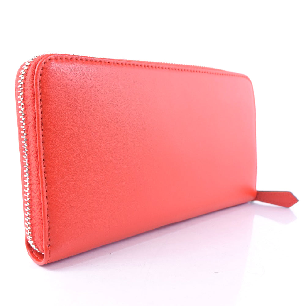 FENDI Long Wallet Purse Calfskin Red Zip Around Dot com Women