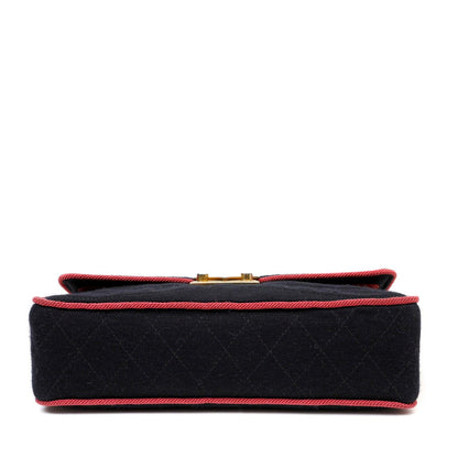 Chanel Vintage COCO Chanel Navy/Pink Cloth w/ Gold Hardware
