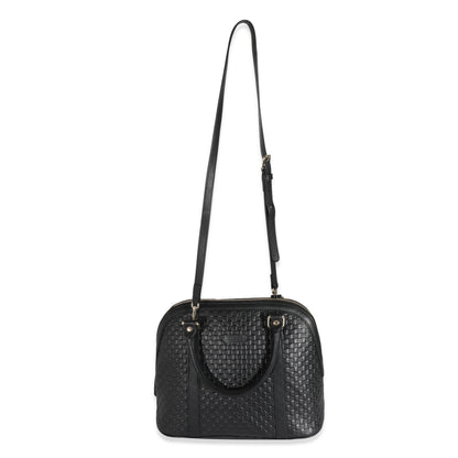 Gucci Black Microguccissima Medium Dome Satchel