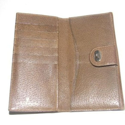 Vintage Gucci Brown Leather XL Wallet Change Purse
