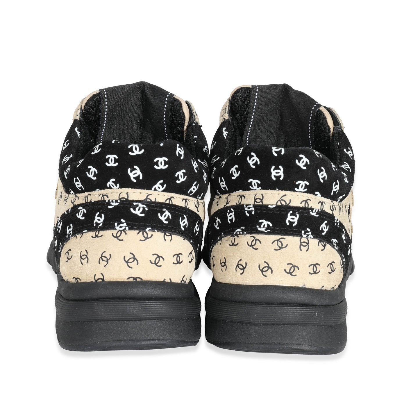 22A Beige Black CC Logo Sneakers EU35