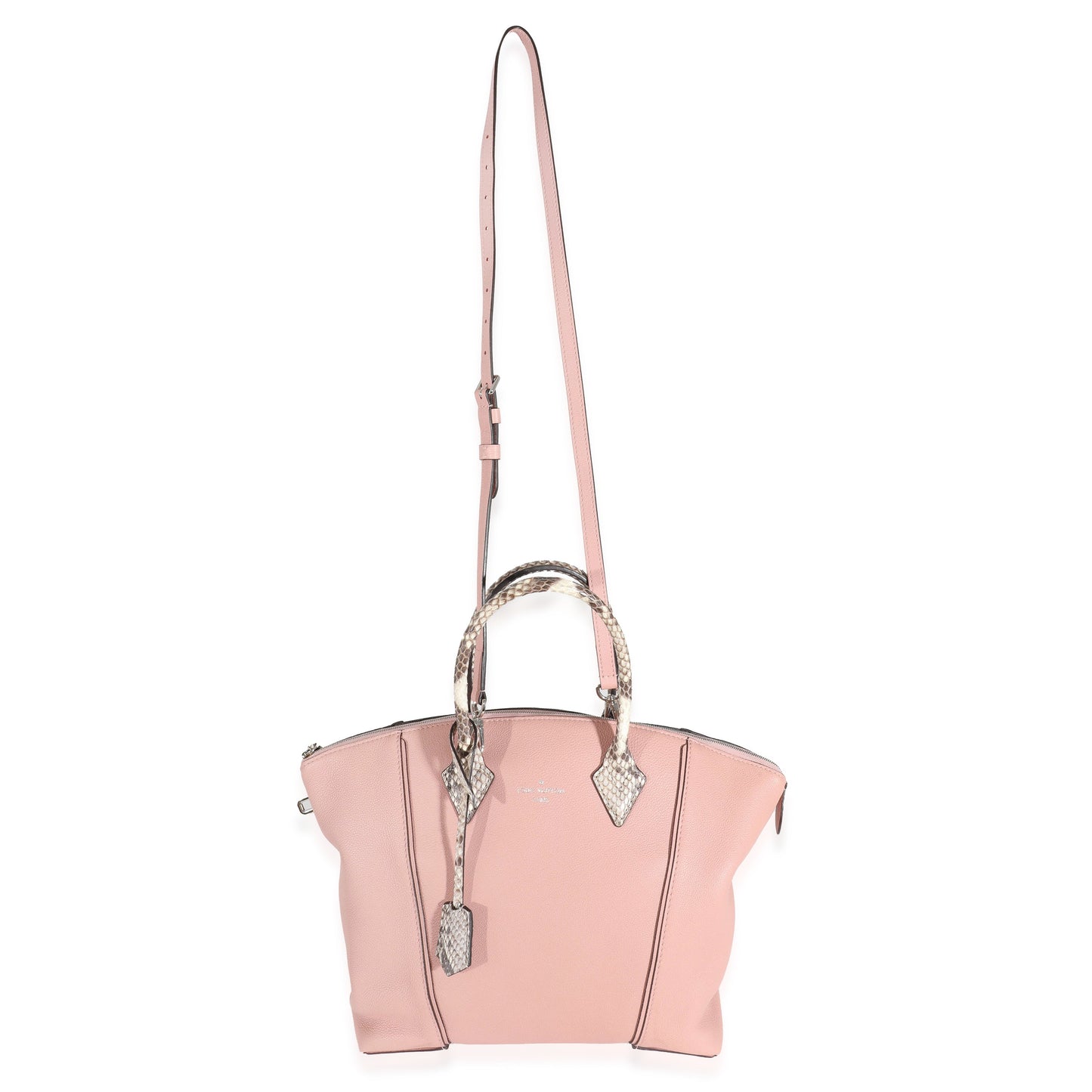 Louis Vuitton Python Trim Pink Leather Soft Lockit MM