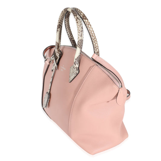 Louis Vuitton Python Trim Pink Leather Soft Lockit MM