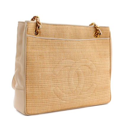 Chanel Vintage Raffia CC Tote