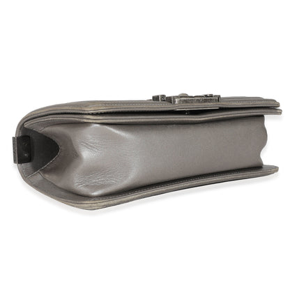 Grey Lambskin Galuchat Stingray Small Boy Bag