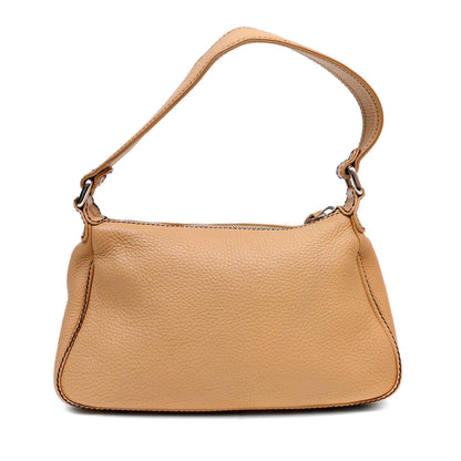 Chanel Beige Pebbled Leather LAX Shoulder Bag