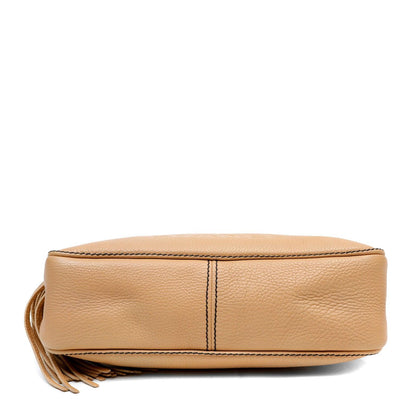 Chanel Beige Pebbled Leather LAX Shoulder Bag