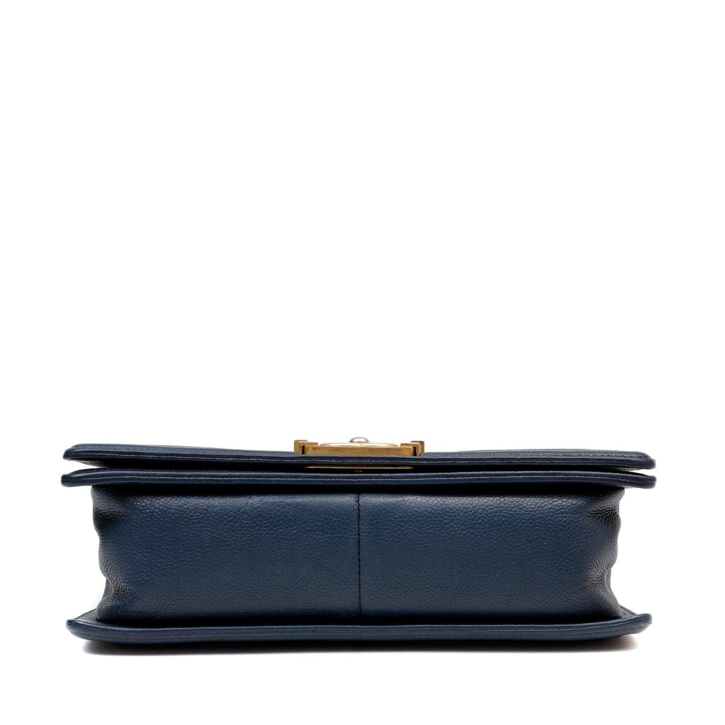 Chanel Navy Caviar Boy Bag w/ Gold Hardware