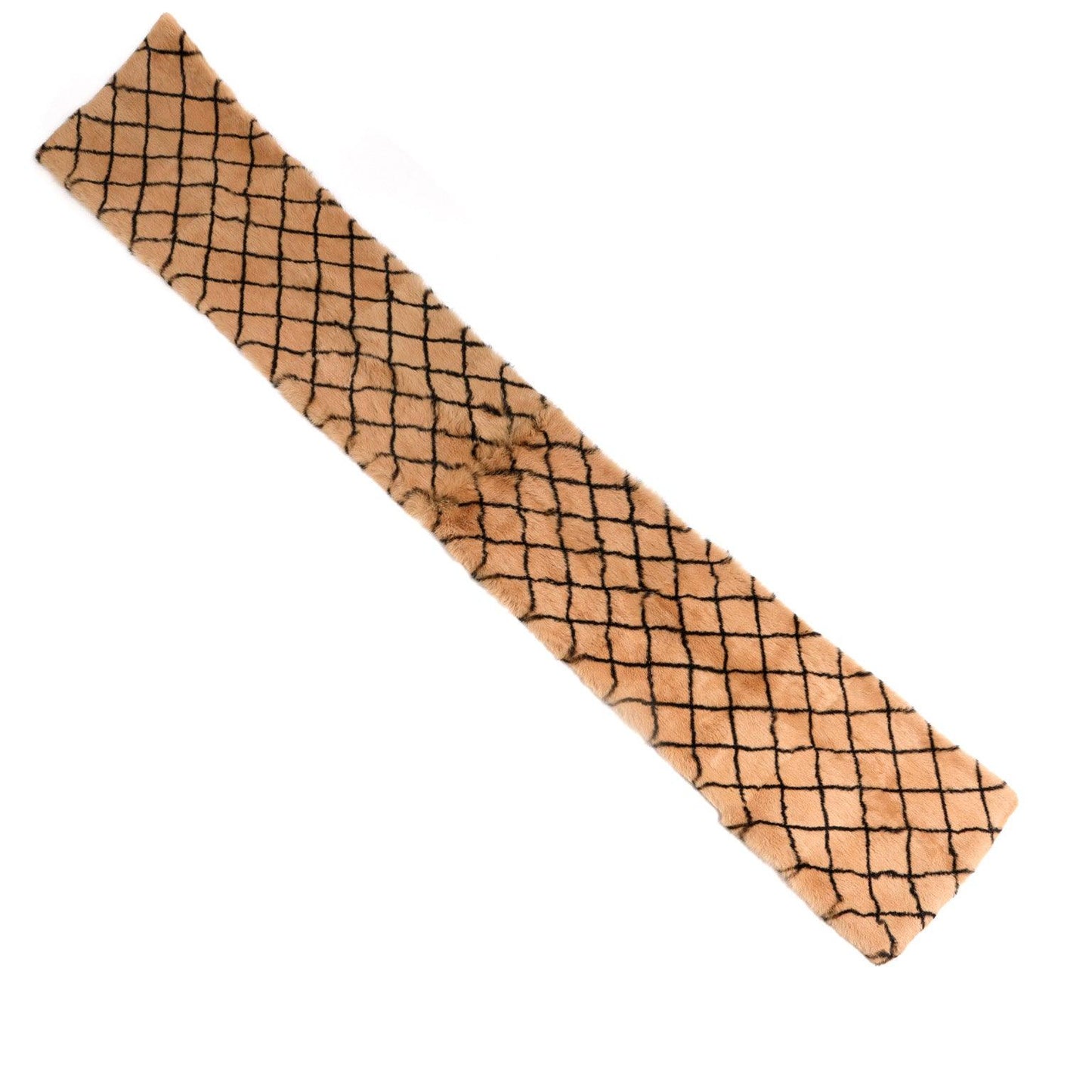 Chanel Beige Black Diamond Pattern Mink Scarf