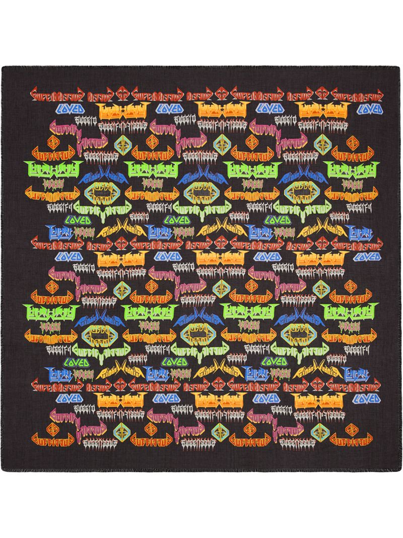 Gucci - Metal Mix print shawl - men - Silk/Modal - One Size - Black