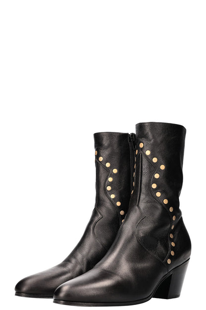 CELINE Cowboy Boots Studs Black