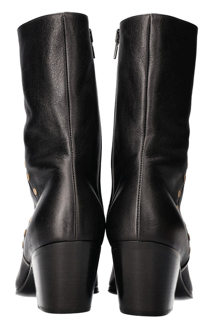 CELINE Cowboy Boots Studs Black
