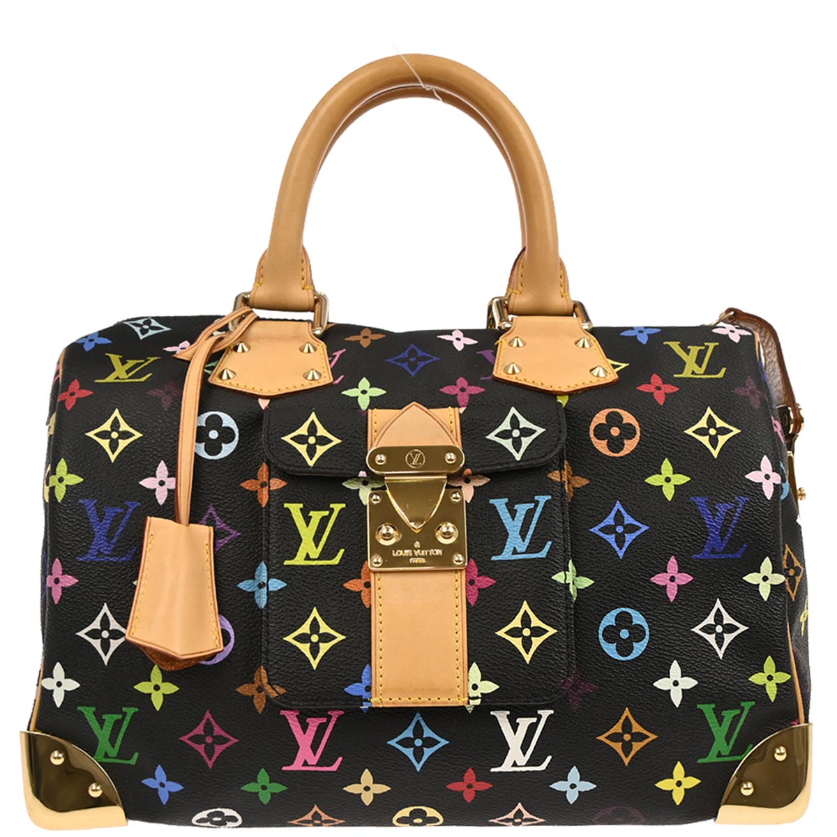 Louis Vuitton 2005 Black Monogram Multicolor Speedy 30 Handbag M92642